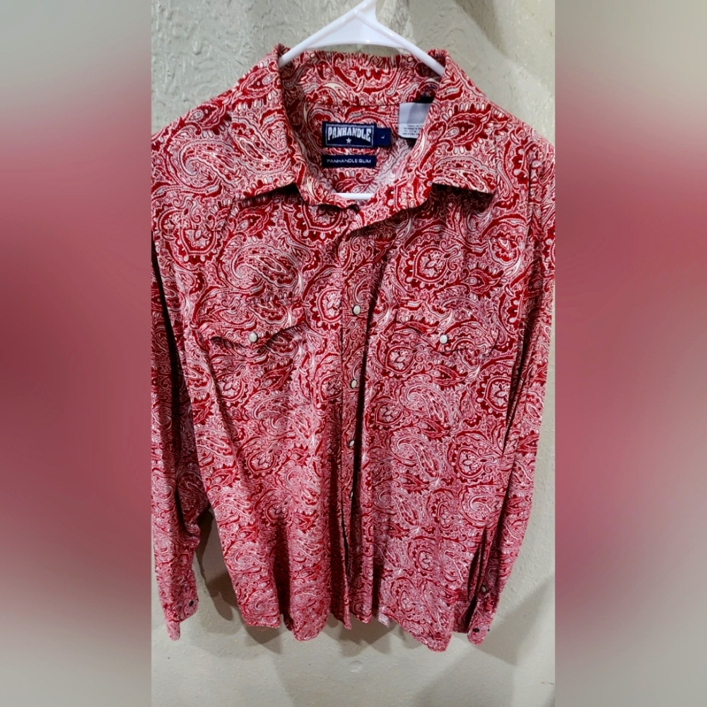 Panhandle L slim fit pearl snap button down